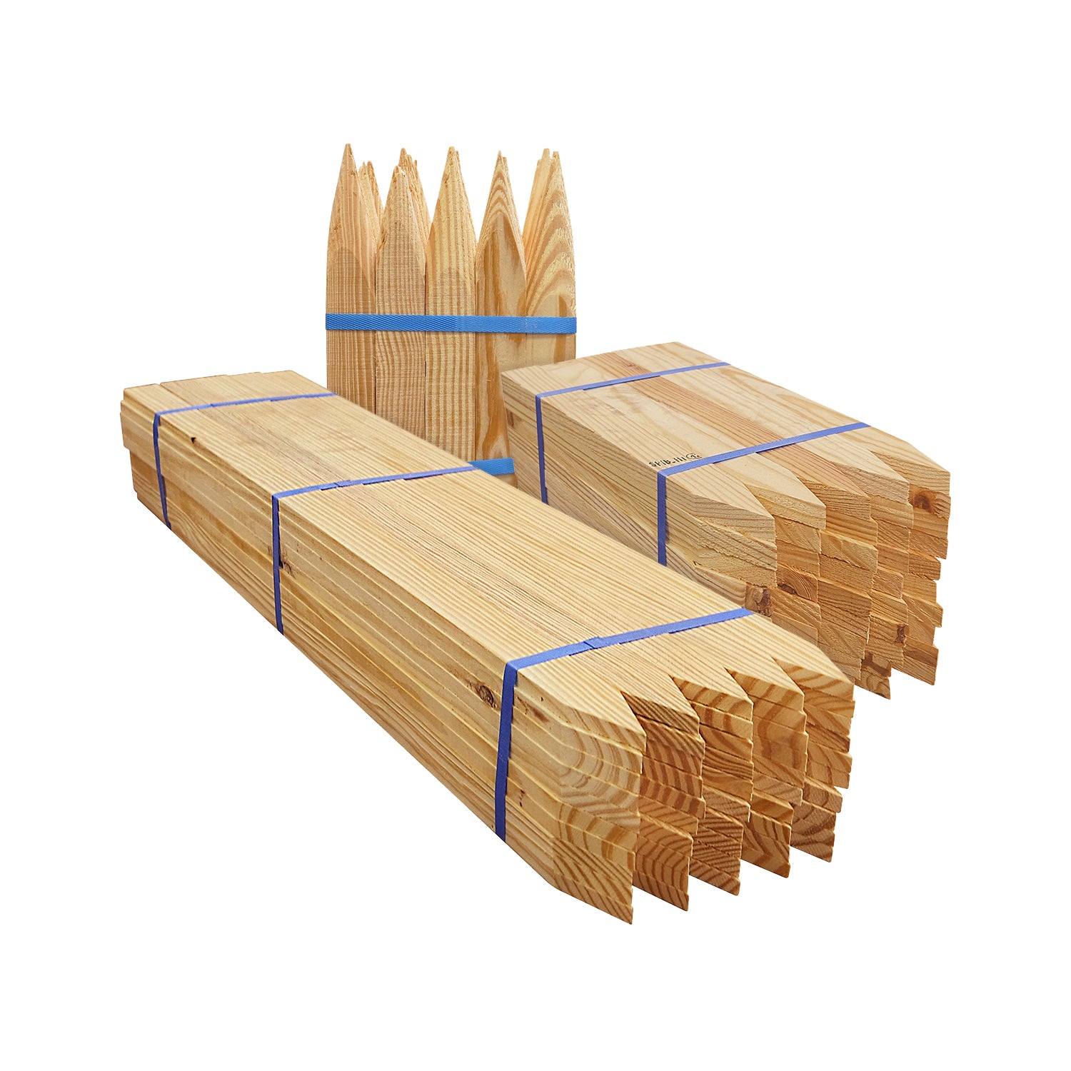 Wood stakes, lathes, hubs