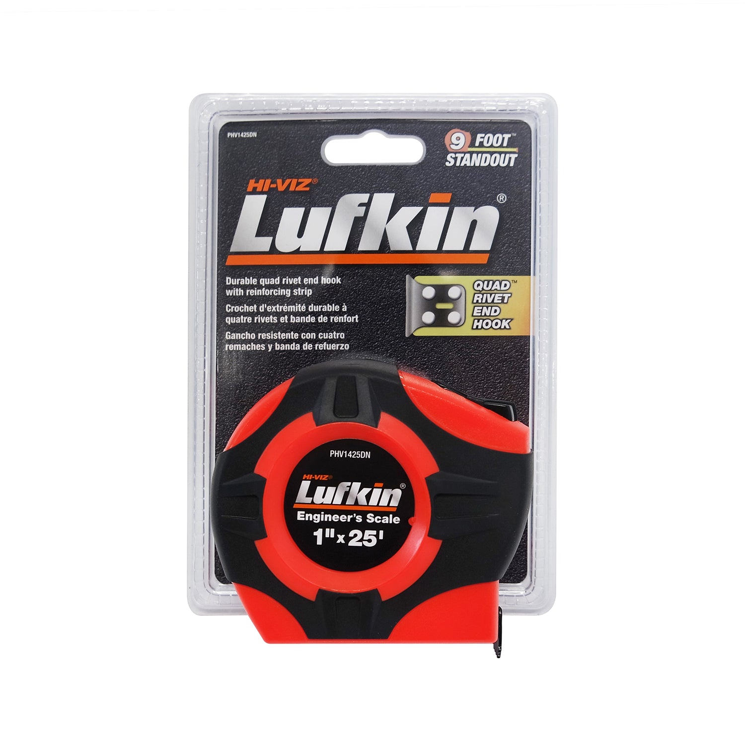Lufkin 25' Engineer's Hi-Viz Orange Tape Measure (Inches/Ft/10ths/100ths) -Measurement Tools- eGPS Solutions Inc.
