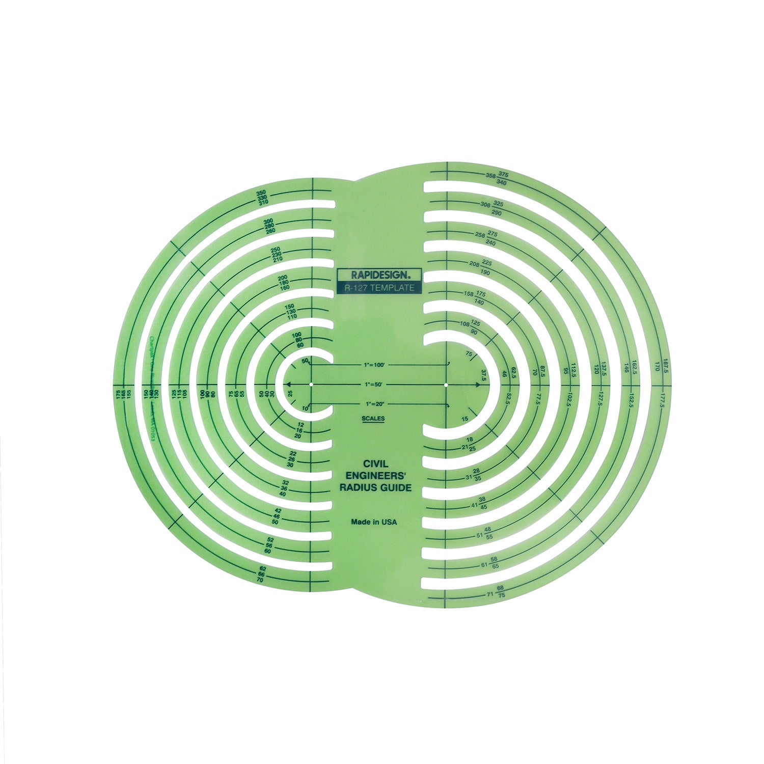 Rapidesign Civil Engineers' Radius Guide Template -Drafting Accessories- eGPS Solutions Inc.