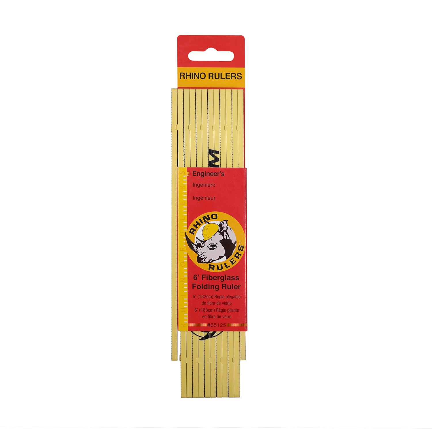 Rhino Ruler 6' Fiberglass Folding Ruler (10ths/inches) -Measurement Tools- eGPS Solutions Inc.