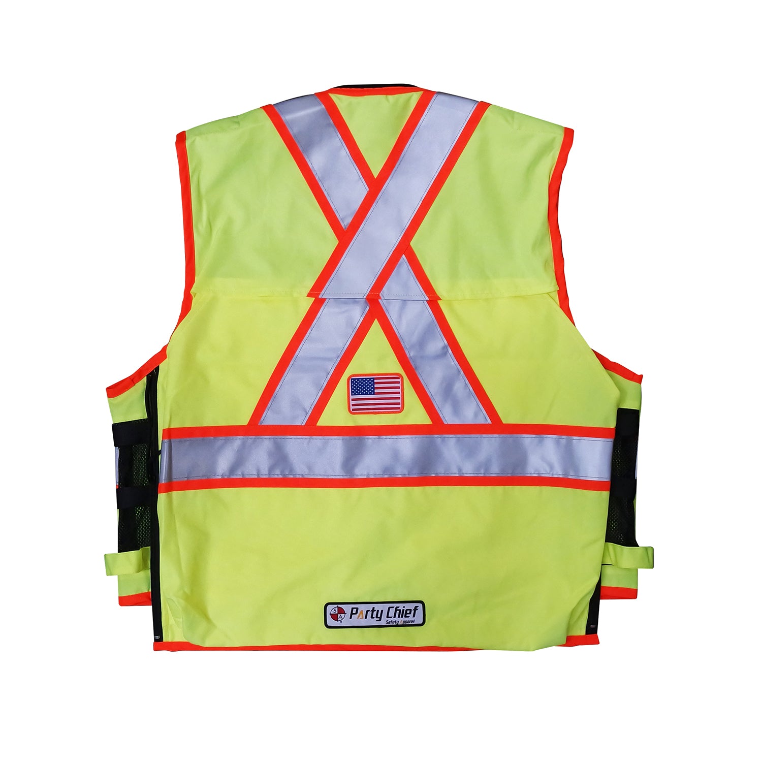 Safety Apparel X-Back Party Chief Survey Vest, Class 2 - Yellow -Safety- eGPS Solutions Inc.