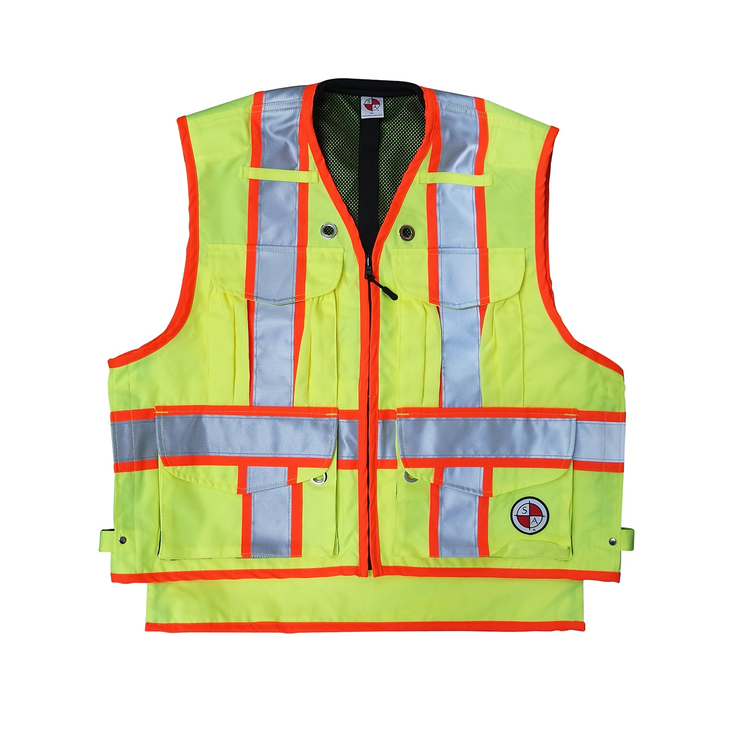 Safety Apparel X-Back Party Chief Survey Vest, Class 2 - Yellow -Safety- eGPS Solutions Inc.