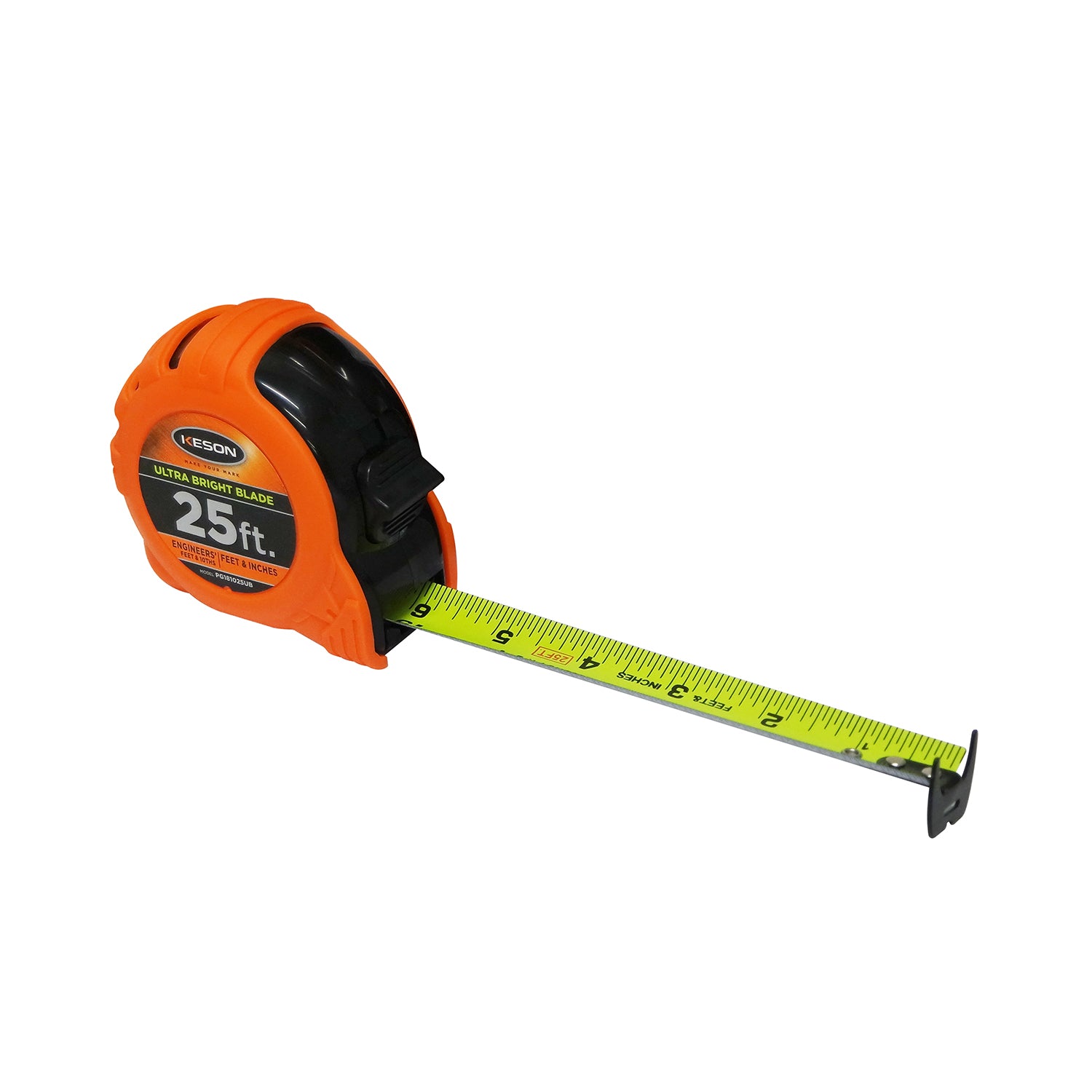 Keson 25' Ultra Bright Blade Tape Measure (Inches/Ft/10ths/100ths/8ths/16ths) -Measurement Tools- eGPS Solutions Inc.