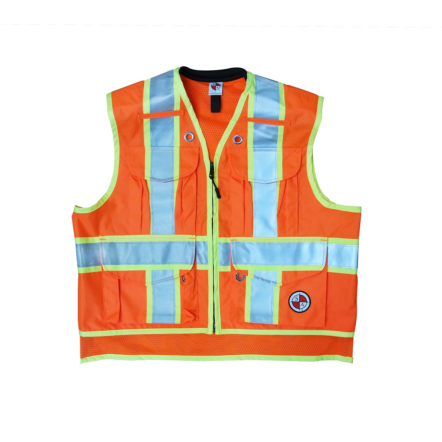 Safety Apparel X-Back Party Chief Summer Weight Survey Vest, Class 2 - Orange -Safety- eGPS Solutions Inc.