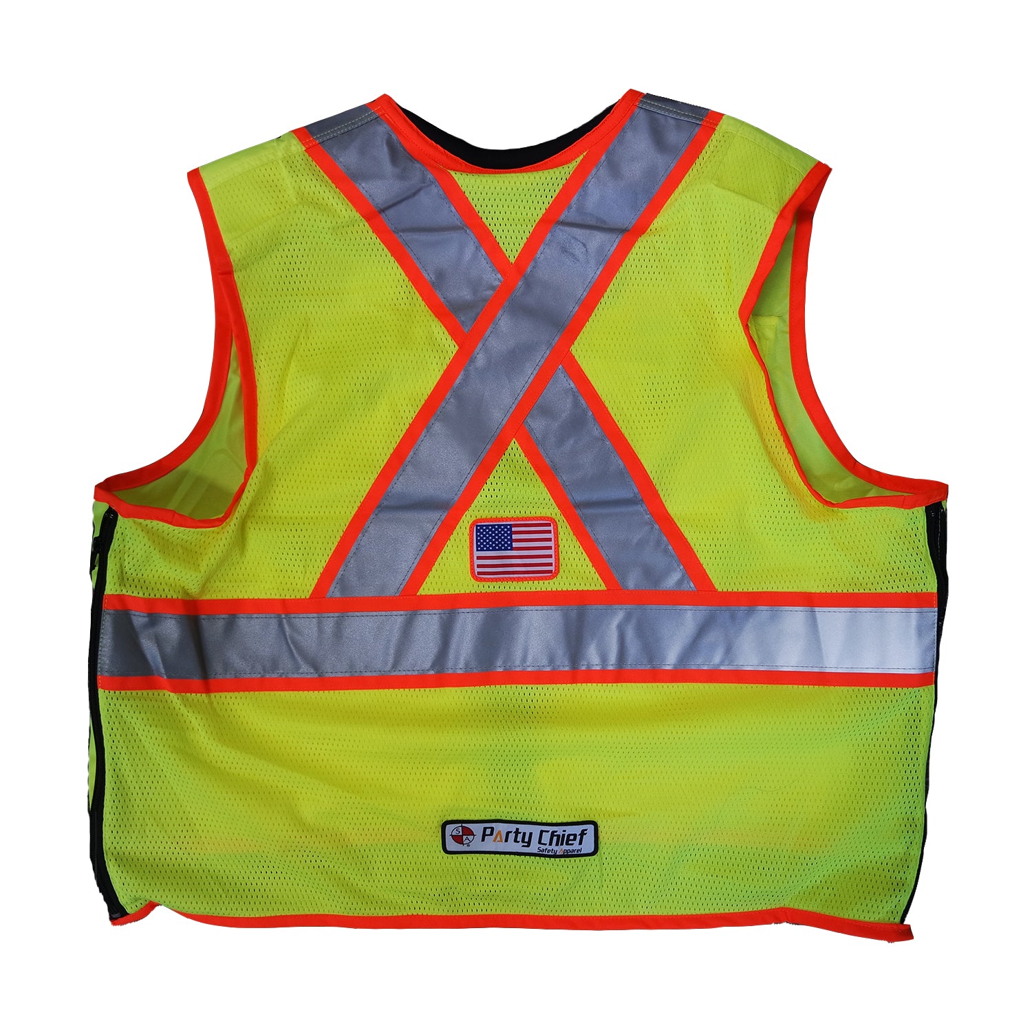Safety Apparel X-Back Party Chief Summer Weight Survey Vest, Class 2 - Yellow -Safety- eGPS Solutions Inc.