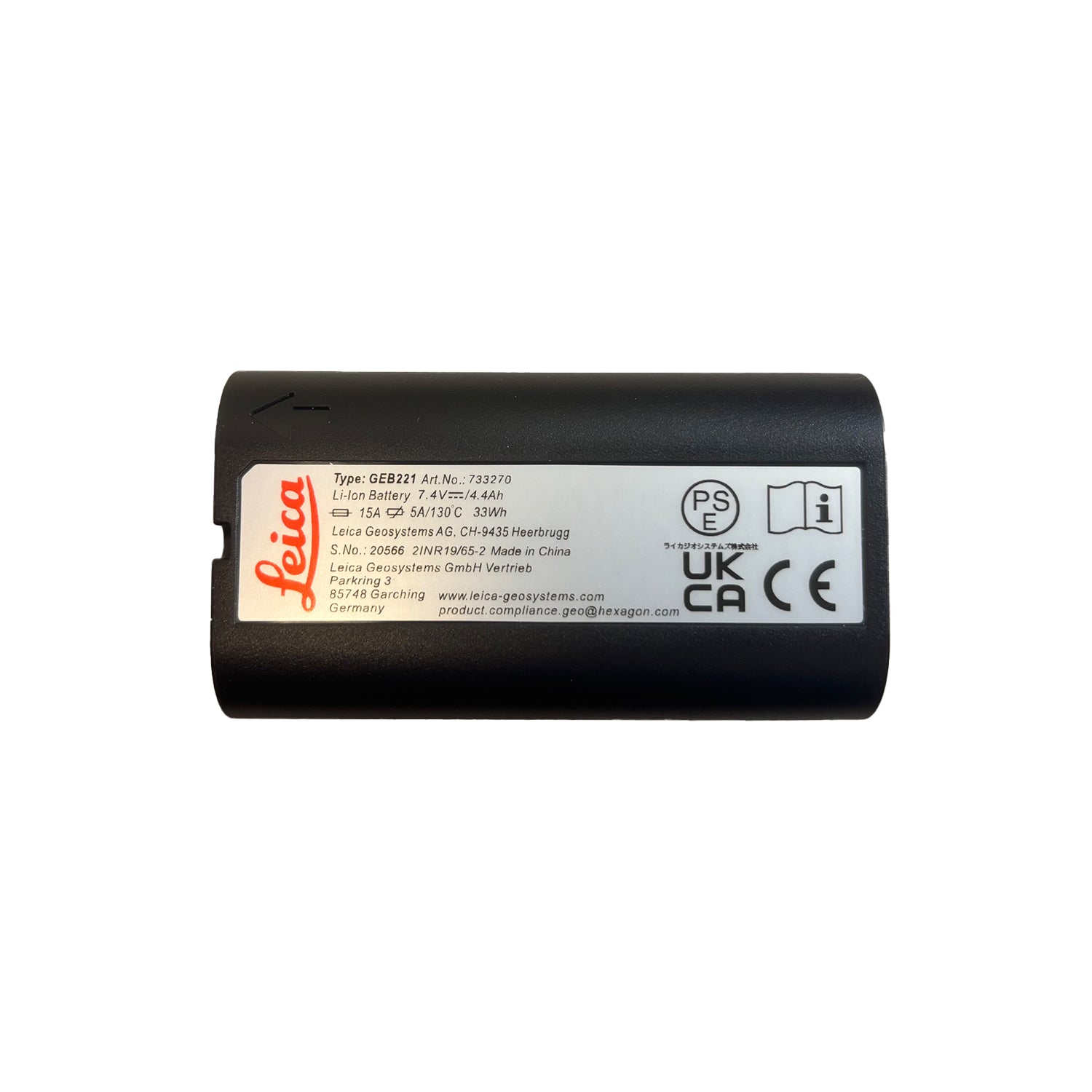 Leica GEB221 Rechargeable Li-ion Battery 4.4Ah - For Leica and GeoMax Robotic Total Stations -Total Stations- eGPS Solutions Inc.