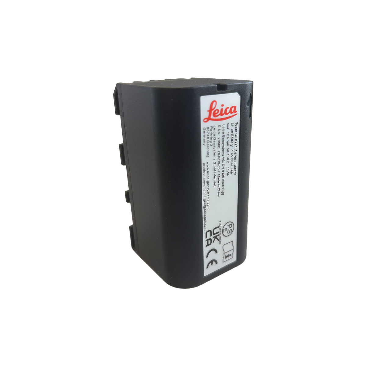 Leica GEB221 Rechargeable Li-ion Battery 4.4Ah - For Leica and GeoMax Robotic Total Stations -Total Stations- eGPS Solutions Inc.