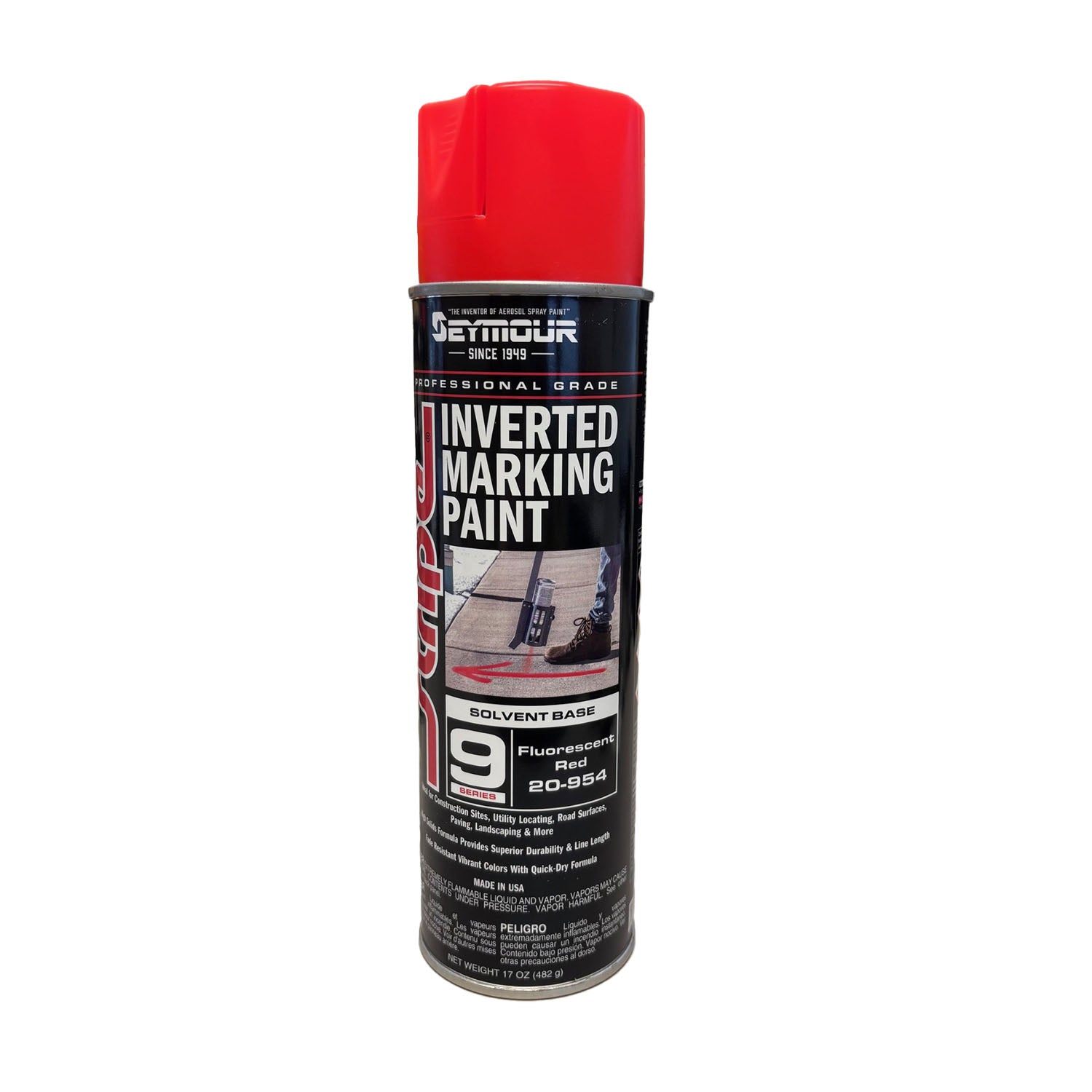 Seymour Stripe Solvent-Based Inverted Marking Paint 17 oz -Inverted Tip Marking Paint- eGPS Solutions Inc.
