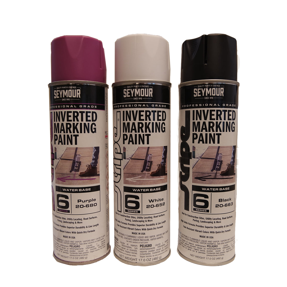 Seymour Stripe Water-Based Inverted Marking Paint 17 oz -Inverted Tip Marking Paint- eGPS Solutions Inc.