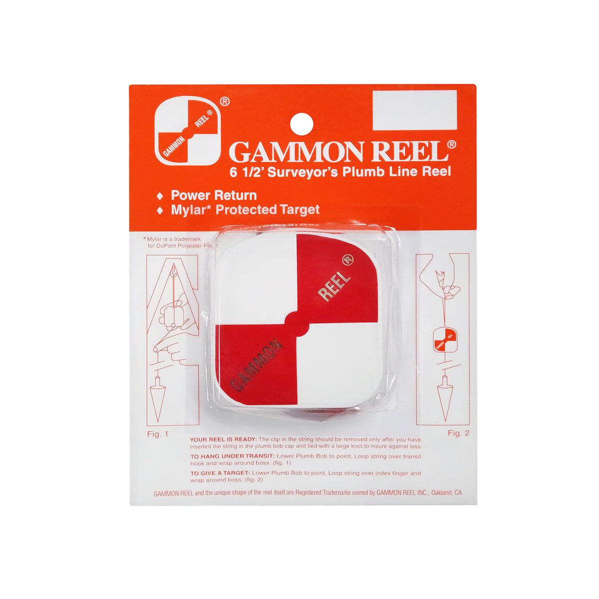 Gammon 6-1/2' Surveyor's Plumb Line Reel -Gammon Reels & Plumb Bobs- eGPS Solutions Inc.