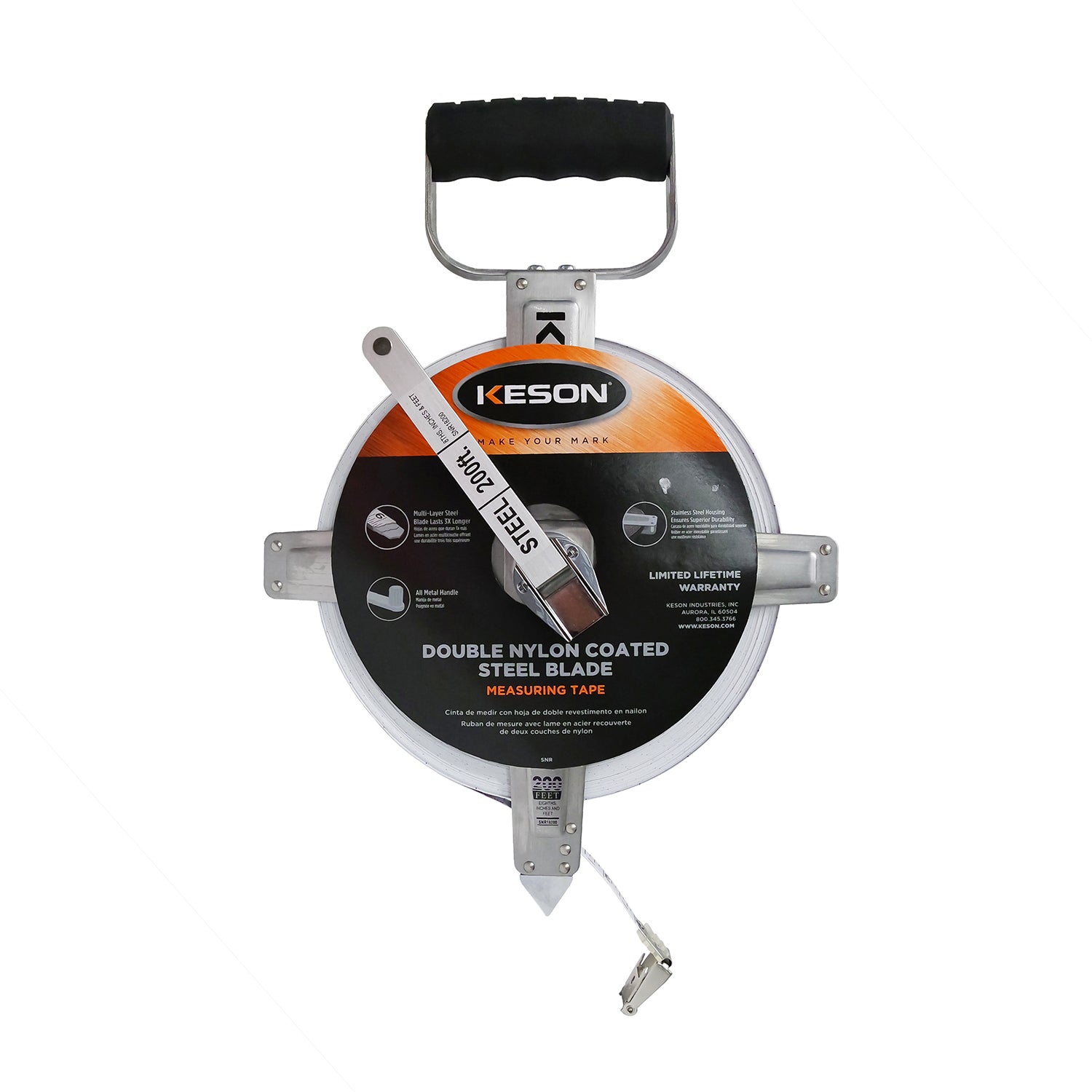 Keson SNR Series Professional Grade Steel Measuring Tape (8ths, inches, ft) -Measurement Tools- eGPS Solutions Inc.