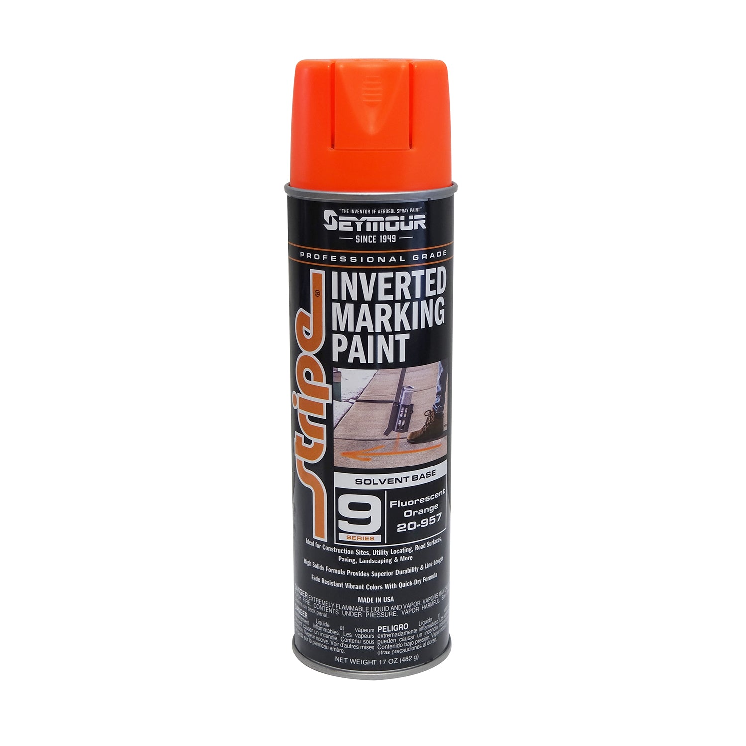Seymour Stripe Solvent-Based Inverted Marking Paint 17 oz -Inverted Tip Marking Paint- eGPS Solutions Inc.