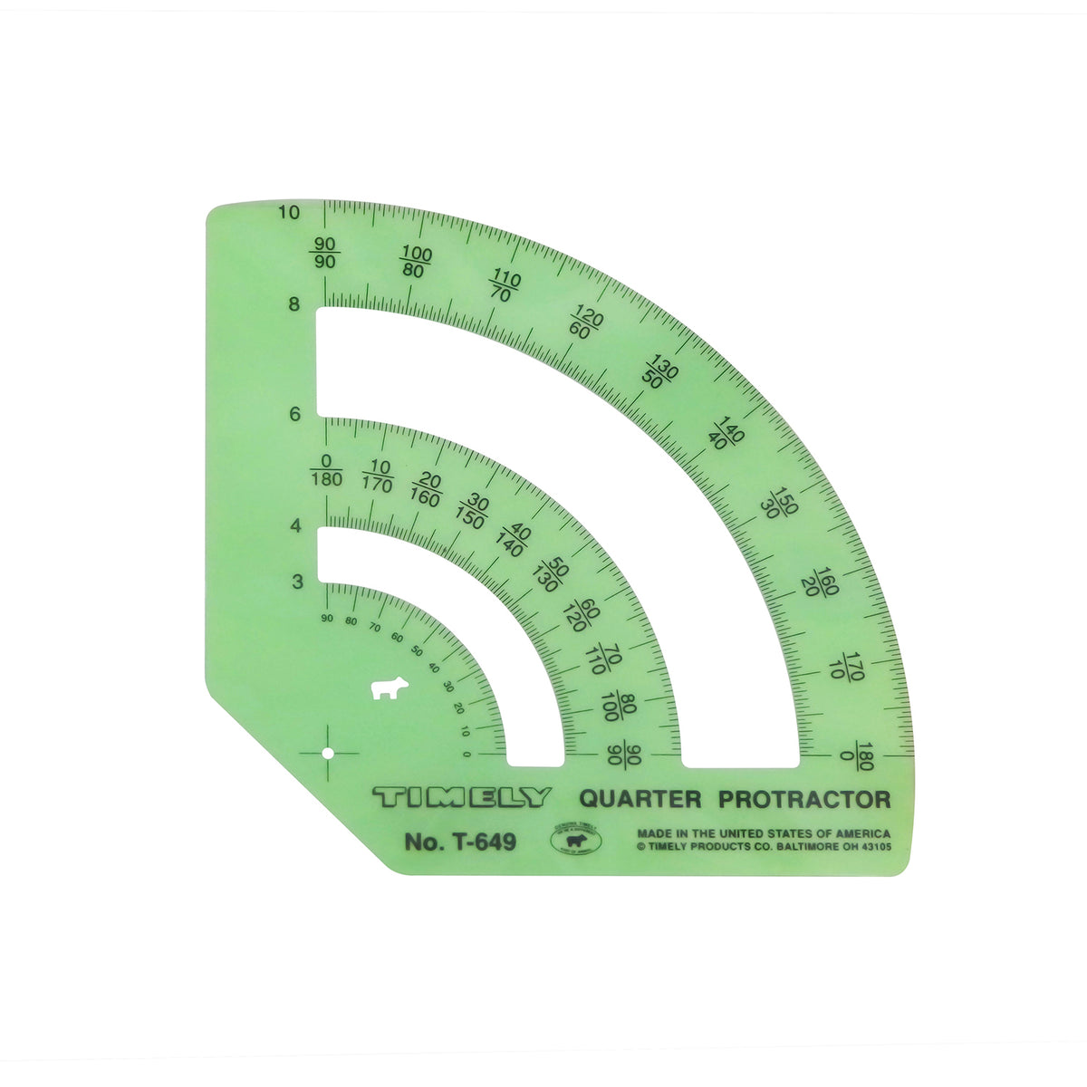 Timely Quarter Protractor Template -Drafting Accessories- eGPS Solutions Inc.